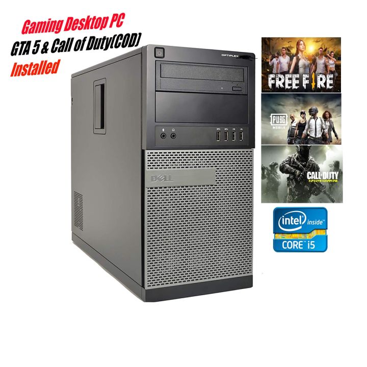 OptiPlex 9020 Gaming PC Intel Core i5 (4th generation) 3.2 GHz. 16GB RAM 1TB Hard 2GB Graphic Card GTA 5 & PUBG or Call Of Duty FREEFIRE Games Installed
