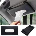 Leather Car Tissue Box Holder with 50 Free Tissues Vehicle Tissue Dispenser - Car Tissue Sun visor Holder - Leather Premium Quality. 