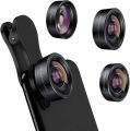 Phone Camera Lens 3 in 1 Phone Lens Kit, 198 Fisheye Lens Super Wide-Angle Lens + 20x Macro Lens for iPhone Samsung Android Smartphone. 