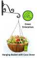 1 Hanging Basket metal frame size 12 coco linner for Garden (Outdoor) Indoor Decor. 