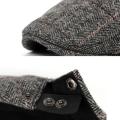 Panda Online Fashion Men Middle Old Aged Cap British Style Classic Plaid Hairy Berets. 