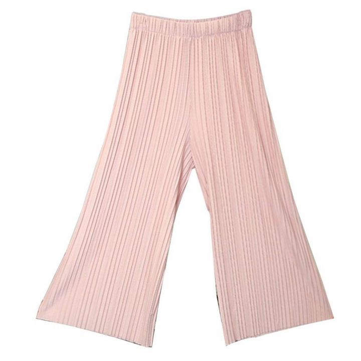 Women Wide Leg Pants Elastic Waist Trousers