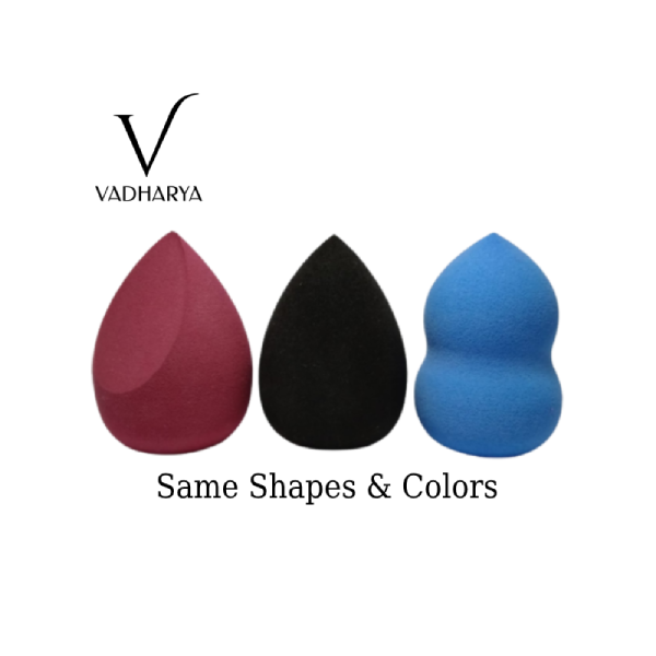 VADHARYA Beauty Blender Pack of 3 Soft Makeup Sponge, Non-Latex Beauty Blenders, Foundation Blending Sponge, Cosmetic Facial Makeup Puff
