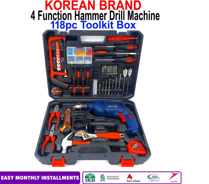 100% Pure Copper Winding 1250watt Electric Drill Machine Variable Drill Machine Hilti Drill Machine Hammer Drill Machine Impact Drill Machine Two Way Rotation Screw Driver Drill Machine Screwdriver Drill Machine 13MM Drill Machine Toolkit Power Tools Kit