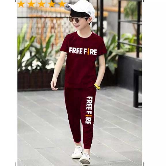 Kids%20Summer%20Tracksuit%20Maroon%20Tracksuit%20For%20Boy%20and%20Girls%202%20Pieces%20(T-Shirt%20+%20Trouser)%20-%20Image%203
