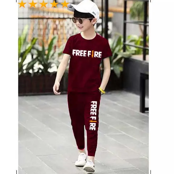 Kids%20Summer%20Tracksuit%20Maroon%20Tracksuit%20For%20Boy%20and%20Girls%202%20Pieces%20(T-Shirt%20+%20Trouser)%20-%20Image%203