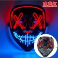 Dual color luminous mask LED party horror mask nightclub ghost face luminous mask. 