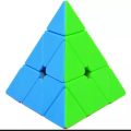 Pyraminx Pyramid Triangle High Speed Stickerless Rubik Cube-Multi Color. 