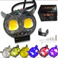 Pack of 1 Owl Fog Light for Bikes metal body  - 8 Working Modes LED Motorcycle Fog Headlights with Multicolor DRL, Universal Fitment, and Auxiliary Spotlights. 