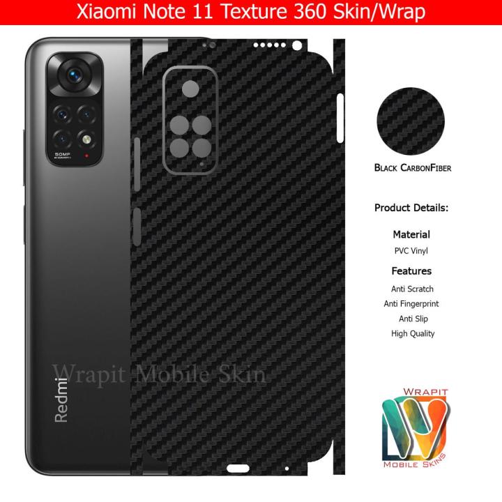 Xiaomi Redmi Note 11 Skin/Wrap 360 Protection Carbon fiber/ Matte/ Transparent/ Leather Back And Sides Included Camera Skin