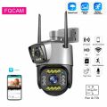 4MP, cctv camera wifi v 380 Pro wireless outdoor IP security surveillance camera, AI moving tracking alarm, infrared night vision, Dual Lens Surveillance Camera, Night Vision, 1080p, Full HD, Auto Outdoor, H.265, V380 Pro. 