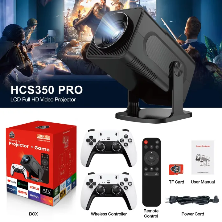 HCS350%20MAX%20&%20PRO%20Game%20Combo%20Projector%20with%20Controllers%20Native%20720P%20support%204K%20Android%2011%20Wifi6%20BT5.0%20Home%20theater%20Game%20projector%20for%20home%20-%20Image%204