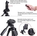 Selfie Video YUNTENG VCT 5208 RM Aluminum Tripod with 3-Way Head & Bluetooth Remote for Camera Phone Holder Clip. 