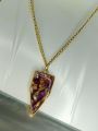 Rose Petal and Gold Foil Resin Bezels Pendants Neclaces. 