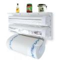 New Plastic Triple Tissue Paper Dispenser 4 in 1 Foil Cling Film Tissue Paper Roll Holder for Kitchen Triple Paper Roll Dispenser and Holder for Tissue Paper Roll. 