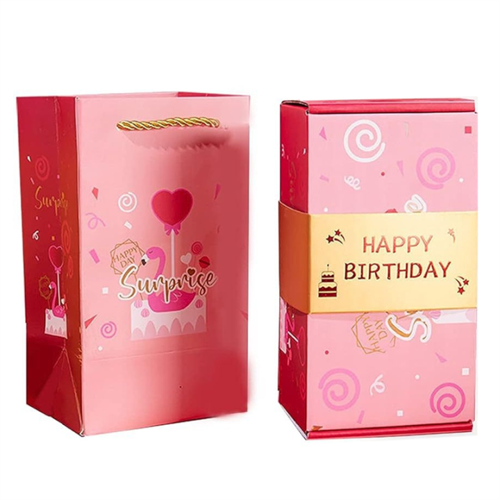 Exploding Gift Box Money Pop Up Surprise Birthday Prank Box Money Roll Gift Box for Cash Gift Chinese Red Envelope Durable B