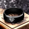 Superman Black Logo Ring For Men And Boys. 