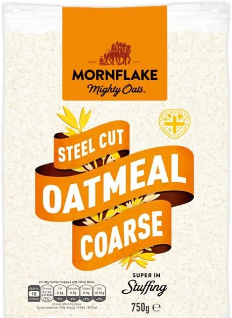 Click to open expanded view Mornflake - Mighty Oats Stoneground Coarse Oatmeal 6x 750g. High In Fibre. Perfect For Breakfast Porridge Oats, Granola and Baking. Suitable For Vegan Diet