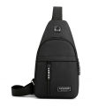Men's Shoulder Bag Cross Body Chest Bags Double Layer Zipper Bag. 