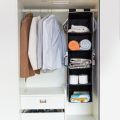 Pack of 2-Storage Box Compactor Clothes Hanging Organiser VERTICAL FOLDABLE HANGING Closet Organizer Storage Bag Wardrobe Cloth Pant Organizers Holder Foldable Clothing Storage Rack Shelves. 