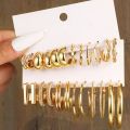 24 Pairs Set Of Delicate Hoop Earrings Zinc Alloy Jewelry With Imitation Pearl Design Elegant Vintage Style Big Set Gift. 