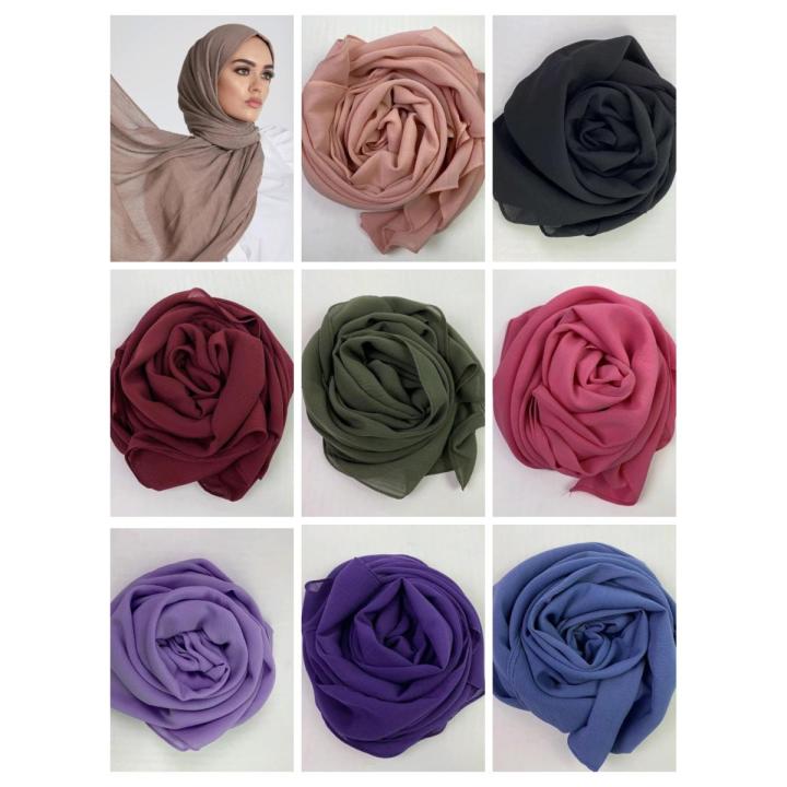 Premium Quality Crinkle Chiffon Hijabs (ready to wear)