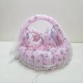 6 Pieces Baby Bedding Set With Net And Pillow / Baby Bed set with Play Gym & Toys Round shape In Cotton Stoff  In ( Blue & Pink Color ) By Fashion Galaxy. 