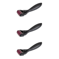 3X 1.5mm Titanium 1200 Needles Microneedles Meso Derma Roller Acne Scar Skin Stretch(Black + Purple). 