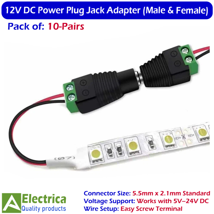 10%20Pairs%20DC%2012V%20Male%20Female%20Power%20Plug%20Jack%20Screw%20Connector%20for%20Camera%20&%20Light%20by%20Electrica%20-%20Image%202