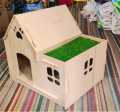 wooden cat house, winter imported cat bed house cat shelter plywood hide house for cats, rabbits, small dogs with out carpet. 