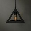 Triangle Lamp Indoor Unique Geometric Vintage Styled Bulb Fixture Hanging Ceiling Warm Shade Black Aluminum Body Triangle Shaped Pendant Light With Bulb. 