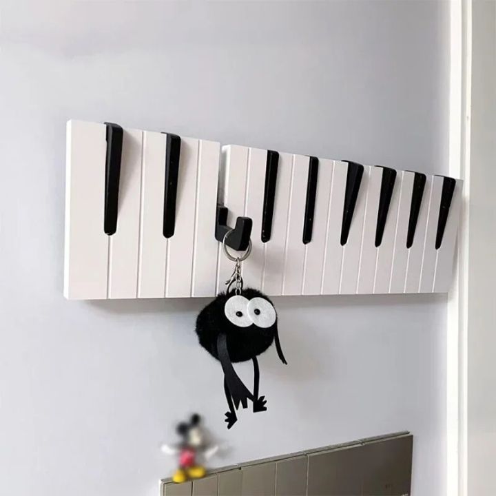 Creative Piano Key Holder Wall Hook Entryway Keychain Coat Bag Umbrella Hangers Funny Kitchen Storage Rack Bathroom Accessories
