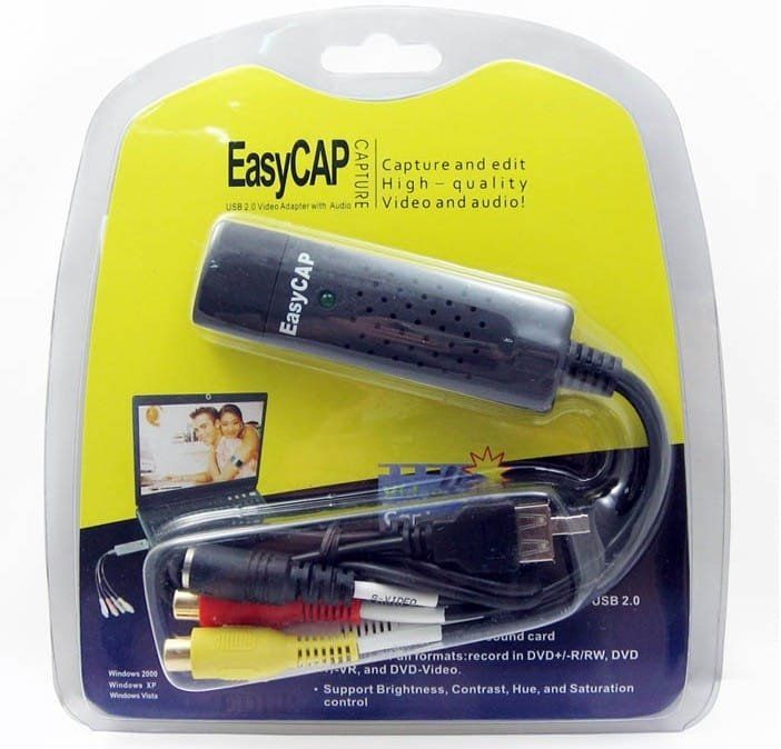 USB 2.0 Easycap DC60-008 Tv DVD VHS Video Adapter Capture Card Audio Av Capture Support Windows Xp/7/Vista 32 Win 10- Video and Audio Capturing Device Directly from TV - EasyCAP USB 2.0 Cable Adapter Audio Video Grabber Capture Card Windows 7 8 10 11