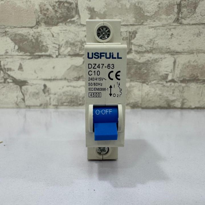 USFULL 1 Pole 10 Ampere AC Breaker with Short-circuit Protection for Electrical System