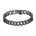 Hunts Best - Stainless Steel Crystal Stones Cuban Link Chain Bracelet for Boys - Punk Chain Bracelet for Men - Birthday Gift Bracelet for Eid and Boyfriend - Boys Bracelet Cuban Chain Link Bracelet - Stainless Bracelet for Gents.. 