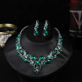 Wholesale Bridal Luxury Crystal Women Jewelry Set Earings Necklace Set Bridal Gift Wedding Dress Jewellery Set. 