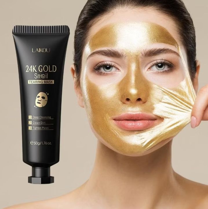 LAIKOU 24K Gold Sakura Peeling Face Mask AntiAging, Whitening