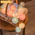 PACKIFY - 10 Cotton Ball LED String Fairy Lights Battery Operated - Led Lights for Room Decoration. 