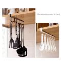 6 Hooks Metal Hanger For Kitchen, Mug Cup Storage Rack Cupboard Hanging Coffee Cup Organizer Closet Clothes Shelf Hanger Knife, Spoons. 
