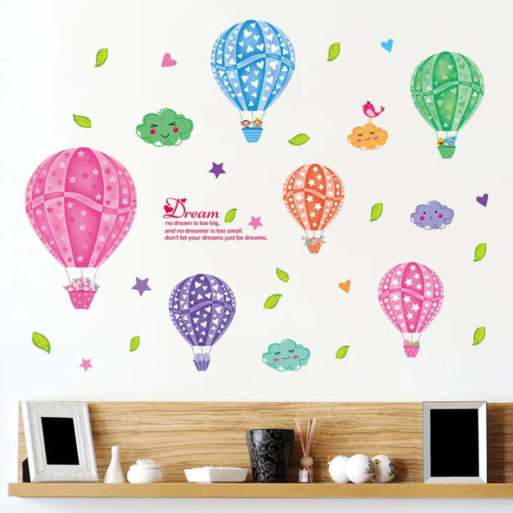 Xh4060c New Cartoon Hot Colorful Air Balloon Wall Stickers for Kids ...