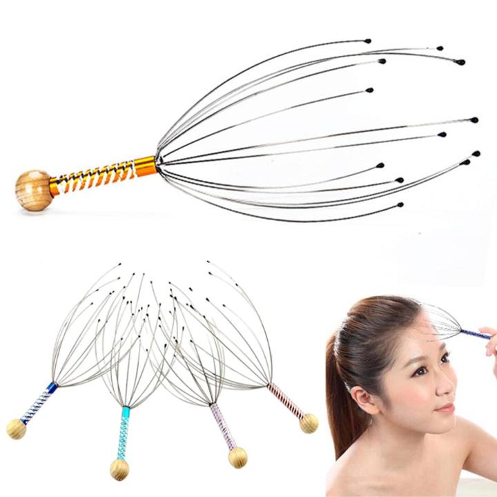 1 【NEW】 1Pcs Octopus Head Relaxing Massager Claws Head SPA Scalp Neck Stress Relief Massage Release Head Physician Steels Ball Massagers