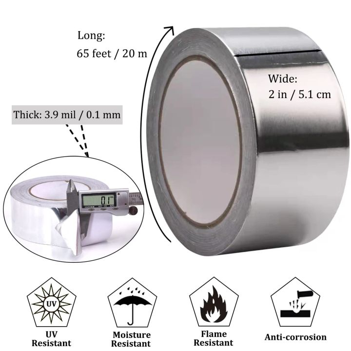 🔧 Aluminium Foil Tape – High-Temperature Heat Resistant, Waterproof ...