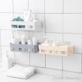Wall-mounted Plastic Storage Rack Suction Cup Bathroom Kitchen Rack Accessories. 