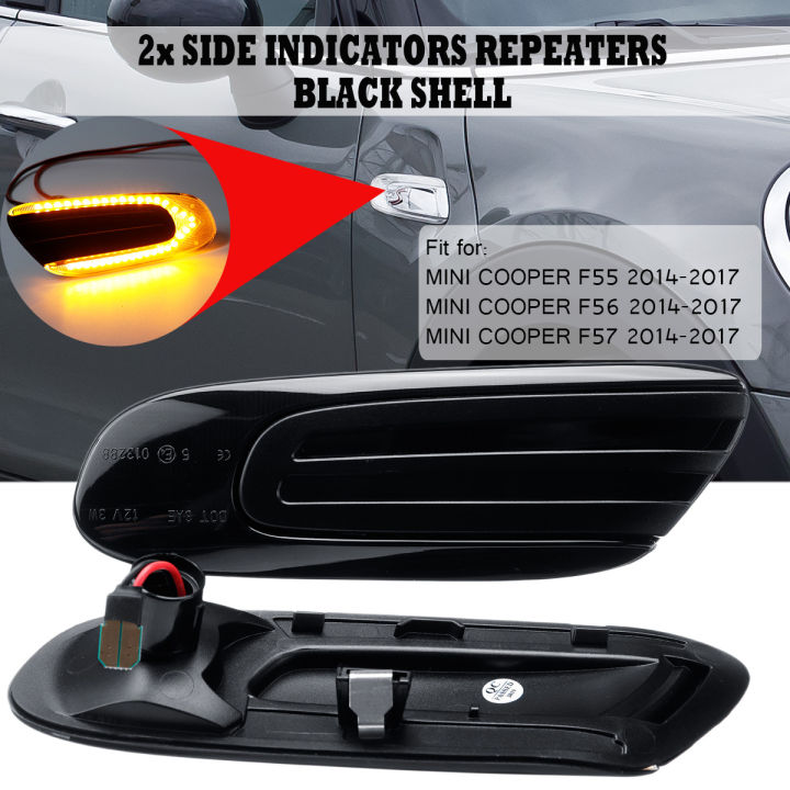 LED Side Scuttle Lights   Indicator Lamp For Mini Cooper S F55 F56 F57 (Black)