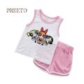 Printed Power Girls T-Shirt and Shorts For Kids Summer clothes Round Neck - Stylish Kids' Summer Fashion. 