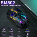 SOLAKAKA SM802 Wireless Gaming Mouse 10000 DPI Customized Macro Replaceble Switch RGB Gamer Mouse 63g Ultra-light. 
