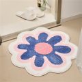 Floor Mat Rug Tear-resistant Flower-shaped Bathroom Rug Shower Door Mat. 
