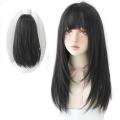New full head hair extension with front bang natural hair color. 