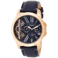 Fossil Grant Blue Leather Strap Blue Dial Automatic Watch for Gents - ME1162. 