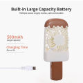 Cute Ice Popsicle Mini Hand Fan 2 Speeds Rechargeable. 